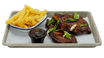 1301 Baby Back Ribs mit BBQ Sauce und Pommes